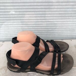 Merrell J002684 Womens Black Leather Strappy Slingback Sandals Size 10